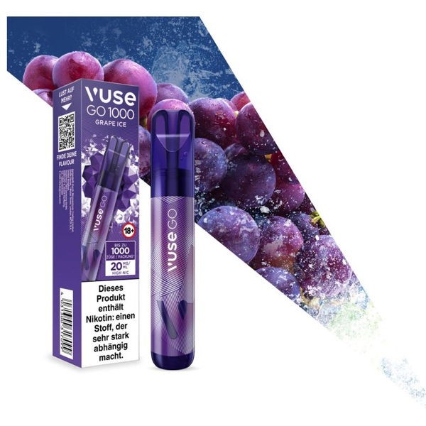 Vuse GO 1000 Grape Ice Einweg Vape E-Zigarette Geschmack