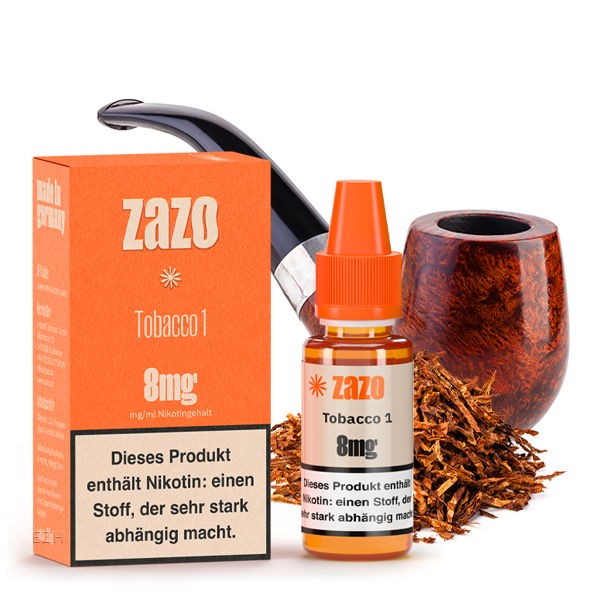 Tobacco 1 Pfeife Liquid Zazo 8 mg/ml Inhalt