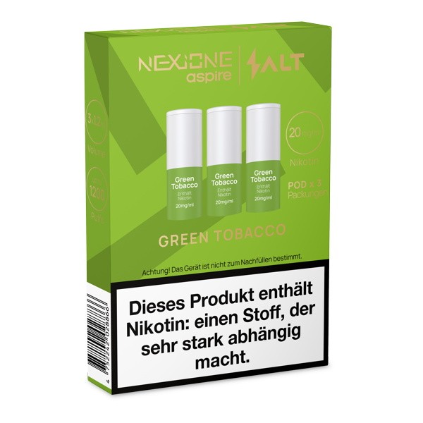 Green Tobacco Prefilled Ersatz Pod NEXIONE Salt Verpackung