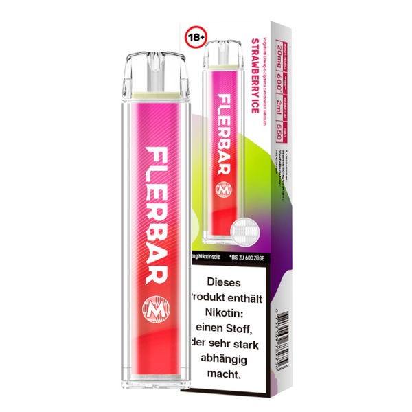 Flerbar M Vape Einweg E-Zigarette Strawberry Ice