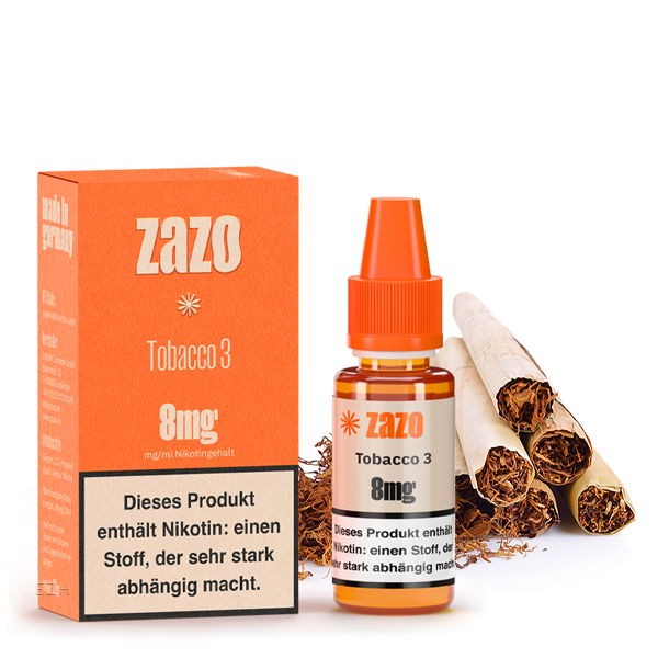 Tobacco 3 Zigarette Liquid Zazo 8 mg/ml