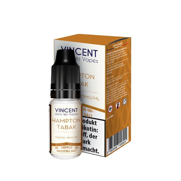 Hampton Tabak Nikotinsalz Liquid Vincent dans les Vapes 10 mg/ml