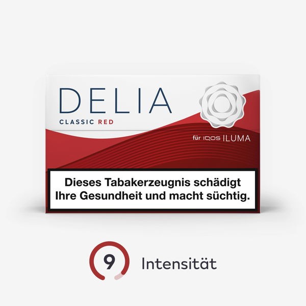 DELIA Tabaksticks Classic Red IQOS ILUMA Intensität 9